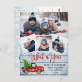 What a Year Christmas Red Farm Truck 4写真 ポストカード (正面/裏面)
