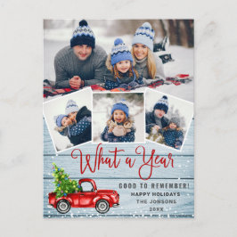 What a Year Christmas Red Farm Truck 4写真 ポストカード