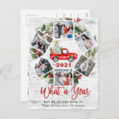What a Year Christmas Red Farm Truck 6の写真 シーズンポストカード (正面/裏面)