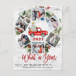 What a Year Christmas Red Farm Truck 6の写真 シーズンポストカード