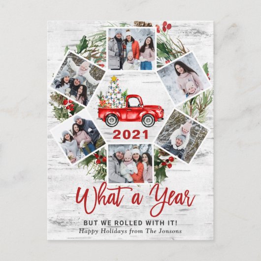 What a Year Christmas Red Farm Truck 6の写真 シーズンポストカード (正面)