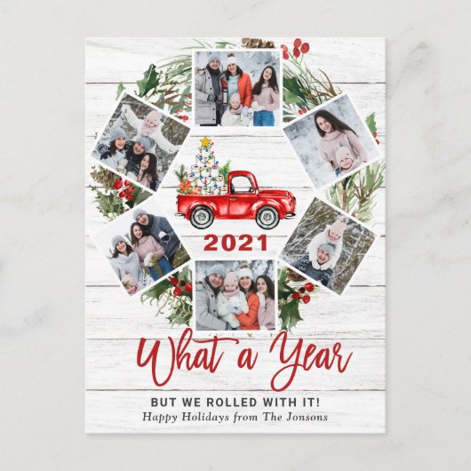What a Year Christmas Red Farm Truck 6の写真 シーズンポストカード (正面)
