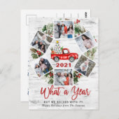 What a Year Christmas Red Farm Truck 6の写真 ポストカード (正面/裏面)