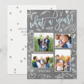 What A Year Doodles コラージュ 4 枚の写真 シーズンカード (正面/裏面)