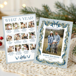 What a Year Dusty  Blue Bow Christmas 13 Photo シーズンカード