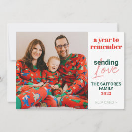 What A Year Family Christmas Holidayフォトカード シーズンカード