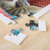 What a Year Family Photo Collageホワイト&金ゴールドクリスマス ジグソーパズル (側面)