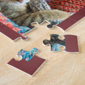 What a Year Family Photo Collage Burgundy Red金ゴールド ジグソーパズル (側面)