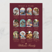 What A Year family Photo Red Plaid Holiday Card 招待状 (裏面)