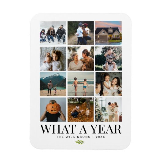 What A Year Family Photos Holiday Card マグネット (縦)