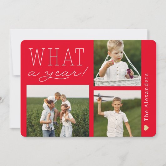 What A Year Holidayフォトカード シーズンカード (正面)