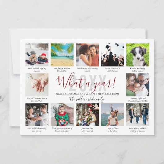 What A Year In Review Captions 12 Photo Collage Ho シーズンカード (正面)