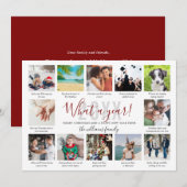 What A Year In Review Captions 12 Photo Collage Ho シーズンカード (正面/裏面)