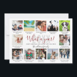 What A Year In Review Captions 12 Photo Collage Ho シーズンカード<br><div class="desc">12枚の写真、キャプションお気に入りの、名前でパーソナライズして、思い出に残るおもしろいのホリデーカードを作成する。Thisisnomeによる設計©</div>