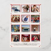 What a Year in Review Photo 数々の Christmasモダン 箔シーズンカード (裏面)