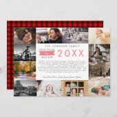 What a Year in Review Photo Collage Holiday シーズンカード (正面/裏面)