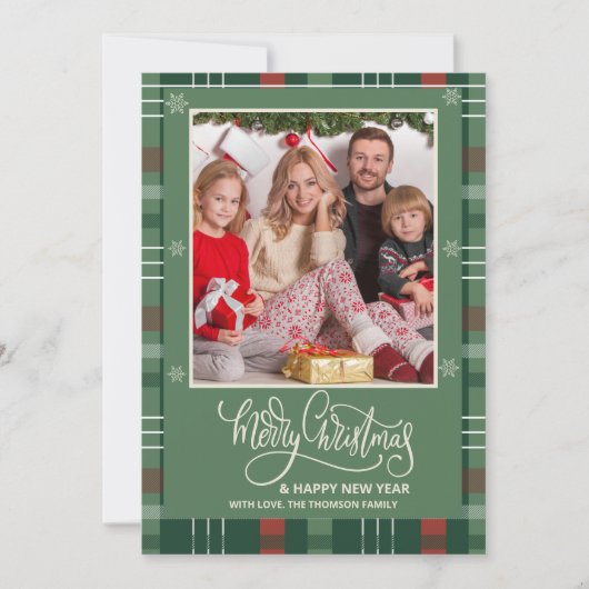 What a Year in Review Plaid Merry Christmas  カード (正面)