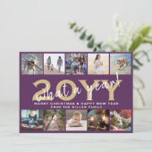 What a Year! Modern 10 Photo Collage Purple & Gold シーズンカード (スタンド正面)