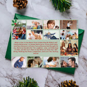 What a Year Multi Photo Collage Christmas Greenery カード