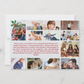 What a Year Multi Photo Collage Christmas Holly カード (裏面)