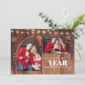 What a Year Multi Photo Collage Christmas Rustic カード (スタンド正面)