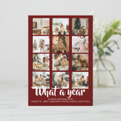 What a Year Photo Christmas パーソナライズされた シーズンカード (スタンド正面)