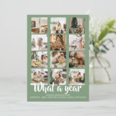 What a Year Photo Christmas パーソナライズされた シーズンカード (スタンド正面)