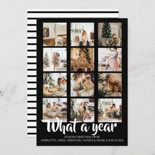 What a Year Photo Christmas パーソナライズされた シーズンカード (正面/裏面)