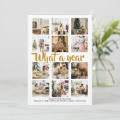 What a Year Photo Christmas パーソナライズされた シーズンカード (スタンド正面)