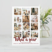 What a Year Photo Christmas パーソナライズされた シーズンカード (スタンド正面)