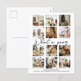 What a Year Photo Christmas パーソナライズされた シーズンポストカード
