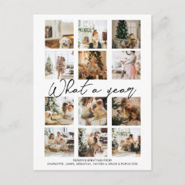 What a Year Photo Christmas パーソナライズされた シーズンポストカード