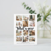 What a Year Photo Christmas パーソナライズされた シーズンポストカード (スタンド正面)