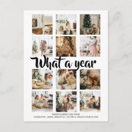 What a Year Photo Christmas パーソナライズされた シーズンポストカード