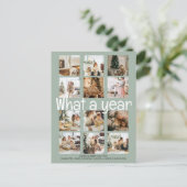 What a Year Photo Christmas パーソナライズされた シーズンポストカード (スタンド正面)