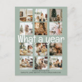 What a Year Photo Christmas パーソナライズされた シーズンポストカード (正面)