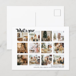 What a Year Photo Christmas パーソナライズされた シーズンポストカード