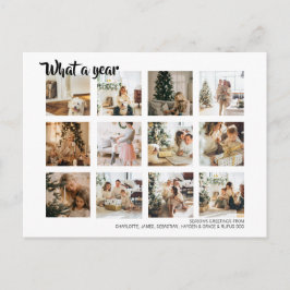 What a Year Photo Christmas パーソナライズされた シーズンポストカード