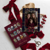 What a Year Photo Christmas Plaid Classic Holiday 箔招待状