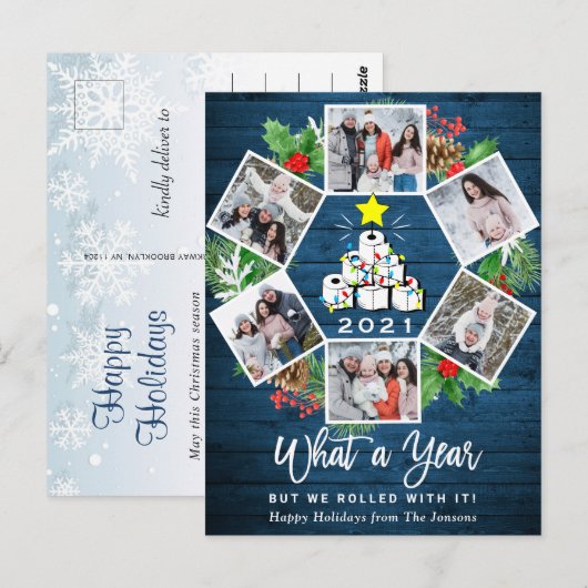 What a Year Quarantine Christmas Tree 6写真 ポストカード (正面/裏面)