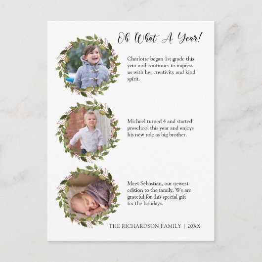 What a Year Reviewフォトコラージュ休日はがき シーズンポストカード (正面)