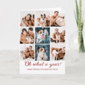 What A Year Review Christmas Family Photo Collage  カード (正面)