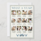 What a Year Sage Green Blue Bow Christmas 13 Photo シーズンカード (裏面)