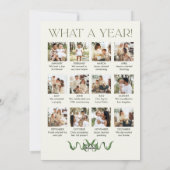 What a Year Sage Green Pine Bow Christmas 13 Photo シーズンカード (裏面)