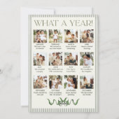 What a Year Sage Green Pine Bow Christmas 13 Photo シーズンカード (裏面)