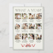 What a Year Sage Green Red Bow Christmas 13 Photo シーズンカード (裏面)