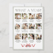 What a Year Sage Green Red Bow Christmas 13 Photo シーズンカード (裏面)