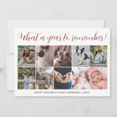 What a Year Script 10 Photo Collage Christmas シーズンカード (正面)