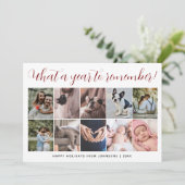 What a Year Script 10 Photo Collage Christmas シーズンカード (スタンド正面)