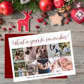 What a Year Script 10 Photo Collage Christmas シーズンカード